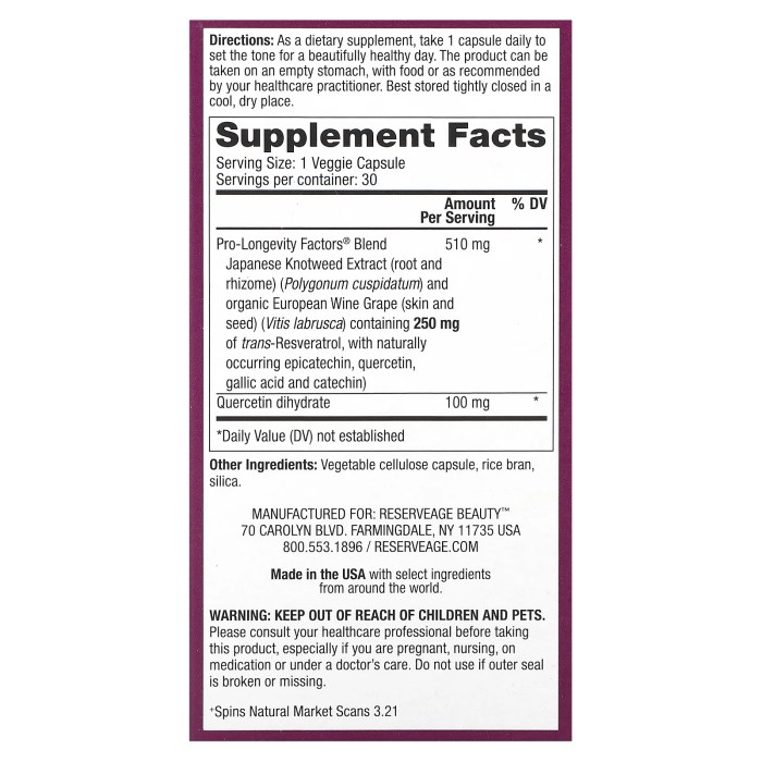 Resveratrol – Anti-Aging – Reserveage Unleash Youthful Vitality