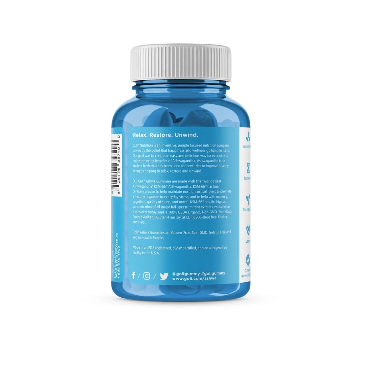 Goli Nutrition Zero Sugar Ashwagandha Gummies | Unit = Case of 24 | Goli® Ashwagandha Extract - Stress Relief - Goli Nutrition