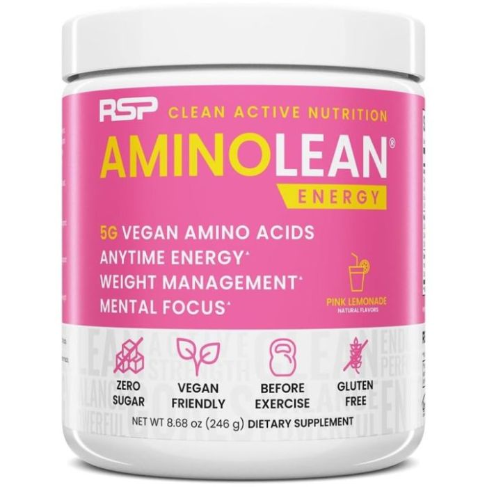 RSP Nutrition, AminoLean, Essential Amino Acids + Anytime Energy, Pink ... Amino Acids Essential - Performance - AminoLean