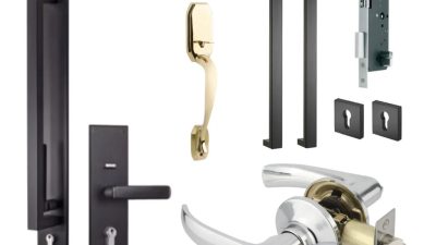 Exterior door hardware for enhanced home security